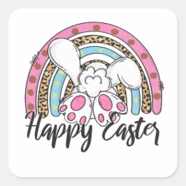 Herzlichen Glückwunsch zum Ostern! Quadratischer Aufkleber
