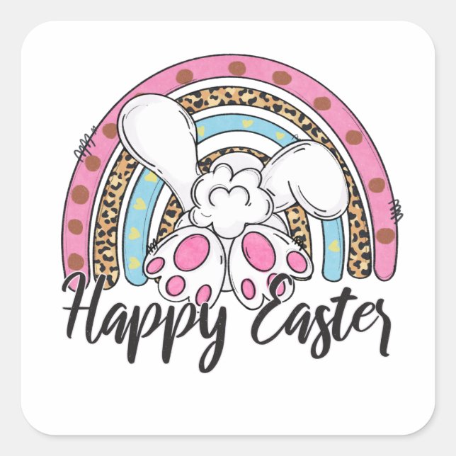 Herzlichen Glückwunsch zum Ostern! Quadratischer Aufkleber (Vorderseite)