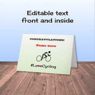 Herzlichen Glückwunsch zum personalisierten Radfah Karte