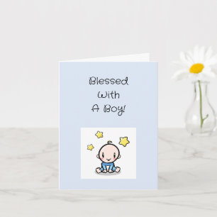 Herzlichen Glückwunsch zum religiösen Babyjungen m Karte