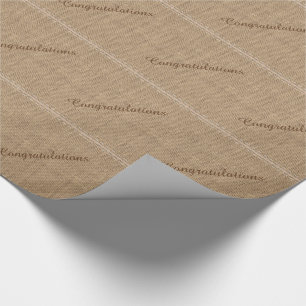 Herzlichen Glückwunsch zum rustikalen Burlap Wrapp Geschenkpapier