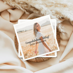 Herzlichen Glückwunsch zum Schulabschluss Foto Abs Serviette