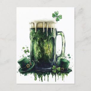 Herzlichen Glückwunsch zum St. Patrick's Day! Bier Postkarte