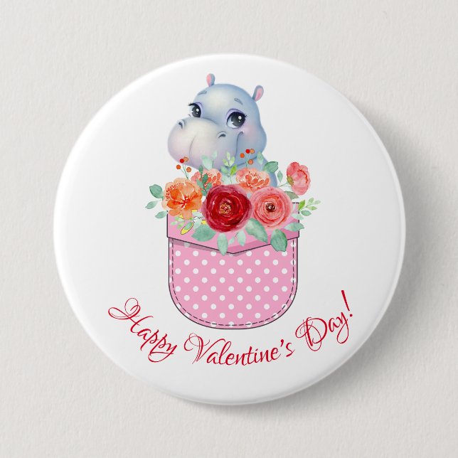 Herzlichen Glückwunsch zum Valentinstag! Button (Vorderseite)