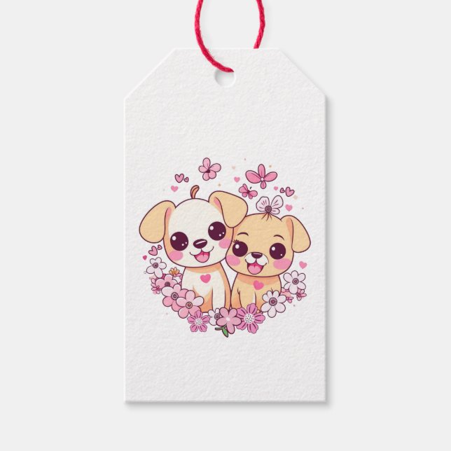 Herzlichen Glückwunsch zum Valentinstag! Geschenkanhänger (Vorderseite)