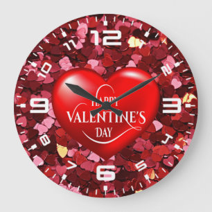 Herzlichen Glückwunsch zum Valentinstag! Große Wanduhr
