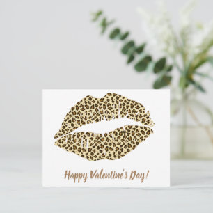 Herzlichen Glückwunsch zum Valentinstag! Leopard K Postkarte