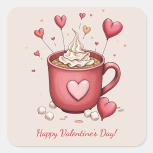 Herzlichen Glückwunsch zum Valentinstag! Quadratischer Aufkleber