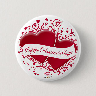 Herzlichen Glückwunsch zum Valentinstag! Rote Herz Button
