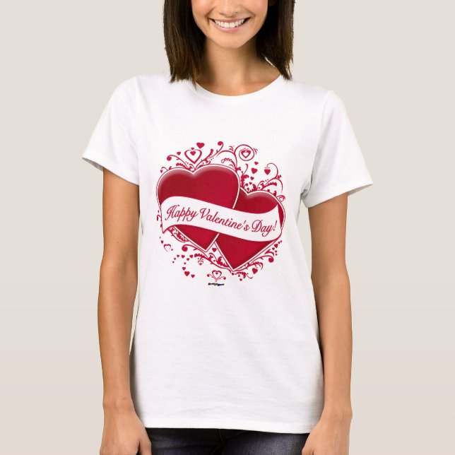 Herzlichen Glückwunsch zum Valentinstag! Rote Herz T-Shirt (Vorderseite)