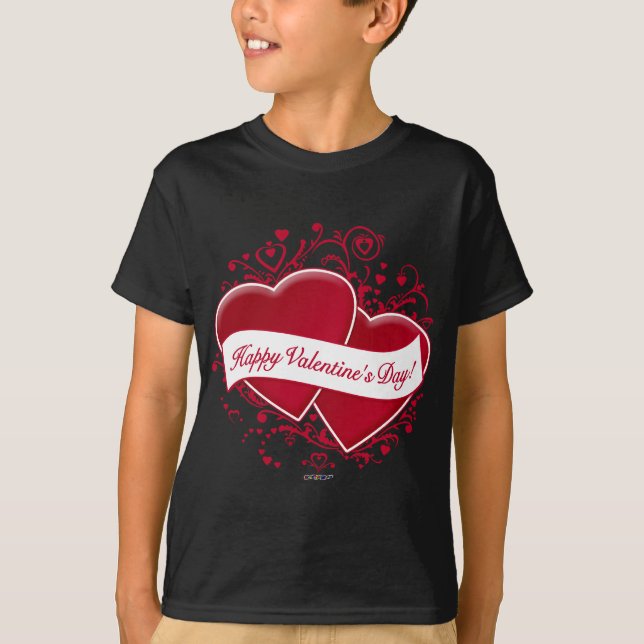 Herzlichen Glückwunsch zum Valentinstag!Rote Herze T-Shirt (Vorderseite)