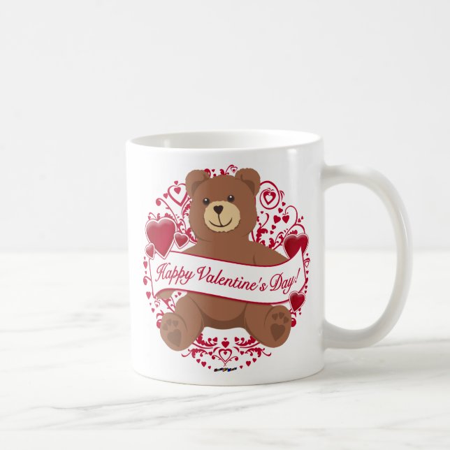 Herzlichen Glückwunsch zum Valentinstag! Teddybär Kaffeetasse (Rechts)