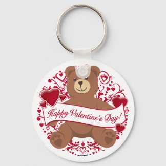 Herzlichen Glückwunsch zum Valentinstag! Teddybär Schlüsselanhänger