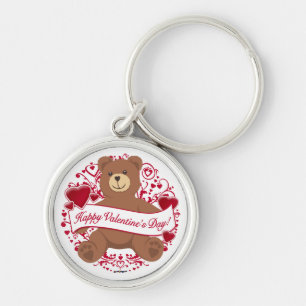 Herzlichen Glückwunsch zum Valentinstag! Teddybär Schlüsselanhänger