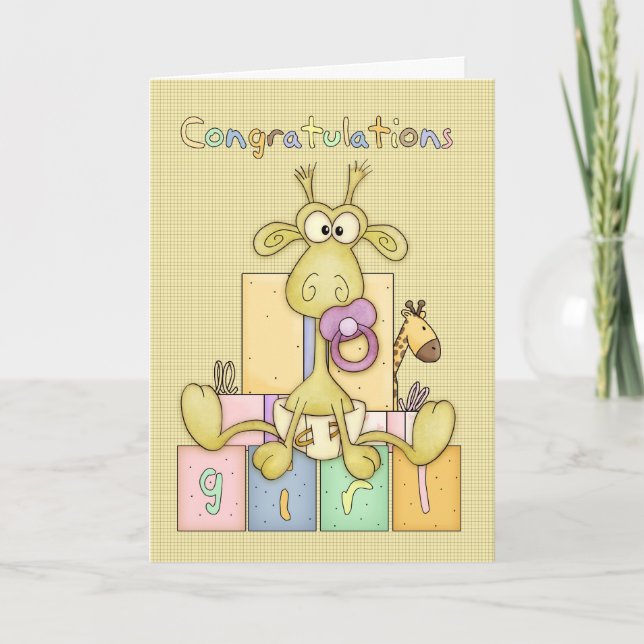 Herzlichen Glückwunsch zur Entstehung der Baby Gir Karte (Vorderseite)