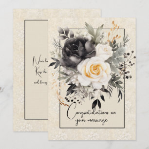 Herzlichen Glückwunsch zur Hochzeit Blumenstrauß   Mitteilungskarte