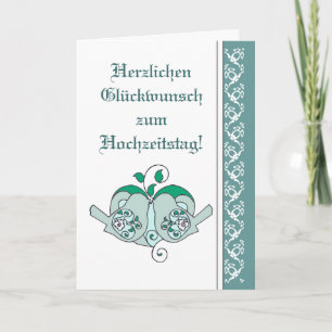 Herzlichen Glückwunsch zur Hochzeit Blumiges Herz  Karte