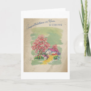 Herzlichen Glückwunsch zur Hochzeit im Vintage-Sti Karte
