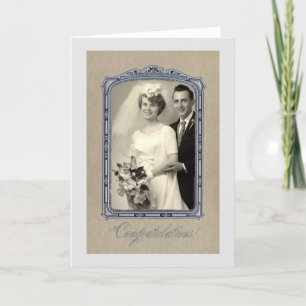 Herzlichen Glückwunsch zur Hochzeit im Vintage-Sti Karte