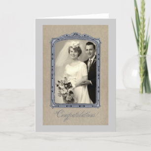 Herzlichen Glückwunsch zur Hochzeit im Vintage-Sti Karte