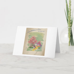 Herzlichen Glückwunsch zur Hochzeit im Vintage-Sti Karte
