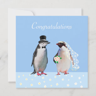 Herzlichen Glückwunsch zur Hochzeit & Pinguin-Paar