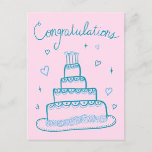 Herzlichen Glückwunsch zur Hochzeit Verlobung Sket Postkarte