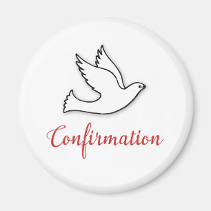 Herzlichen Glückwunsch zur Konfirmation Taube mit Magnet