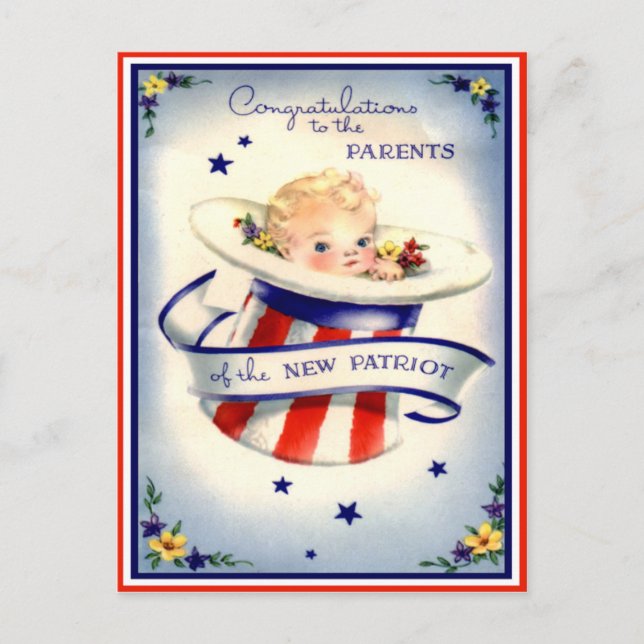 Herzlichen Glückwunsch zur neuen Baby-Postkarte Postkarte (Vorderseite)