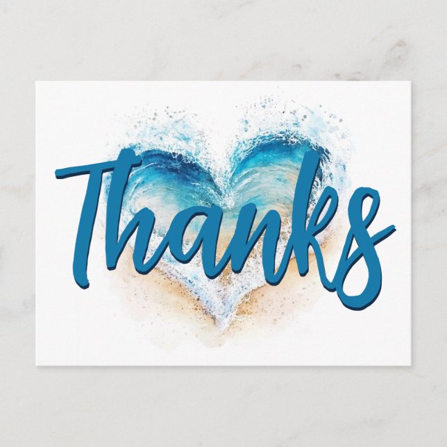 Herzlicher Dank an den Strand Postkarte (Vorderseite)