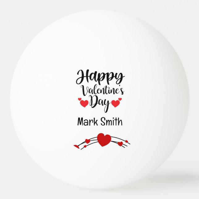 Herzlicher Glückwunsch valentine;s Day for Player  Tischtennisball (Vorderseite)