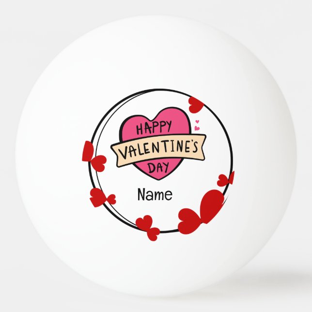 Herzlicher Glückwunsch valentine;s Day for Player  Tischtennisball (Vorderseite)