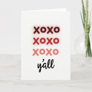 Herzlicher minimalistischer Xoxo-Y'all-Grußkarte Karte
