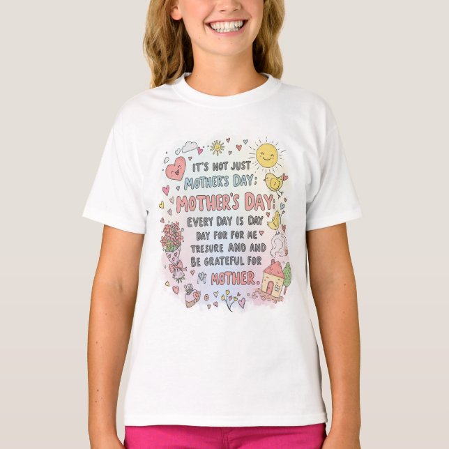Herzlicher Muttertag Jeden Tag Doodle T - Shirt De (Vorderseite)