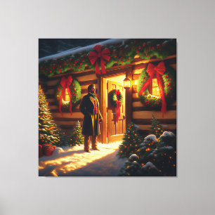 Herzlicher Willkommen: Eastman Johnsons Weihnachts Leinwanddruck