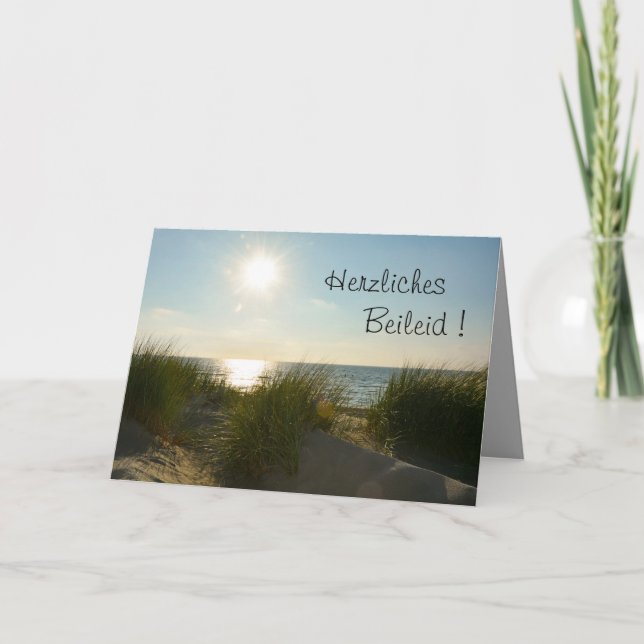 Herzliches Beileid! Am Strand Karte (Vorderseite)
