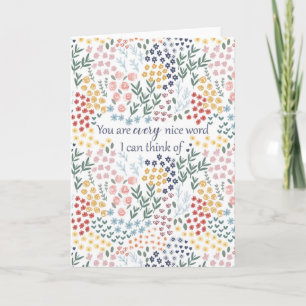 Herzliches Dankeschön Geschenk Florale Freundschaf Karte