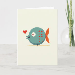 Herzliches Fisch Grafikkarte Karte