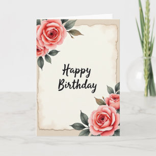 Herzliches Florales Aquarell-Karten-Design Karte