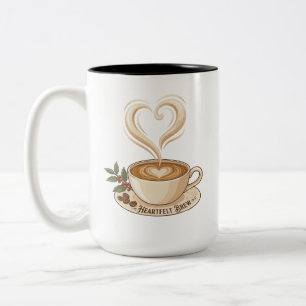 Herzliches Gebräu Kaffee Herz Zweifarbige Tasse