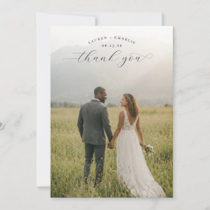 Herzliches grünes rustikales Foto Dankeskarte
