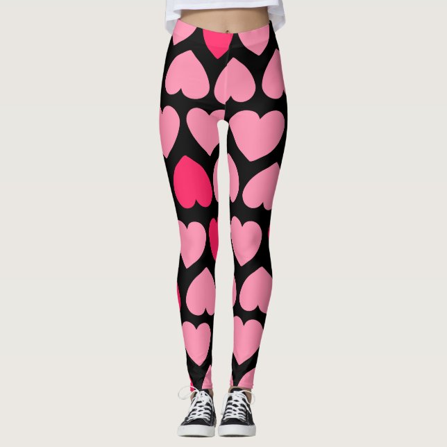 Herzliches Muster mit mildem Herz Leggings (Vorderseite)
