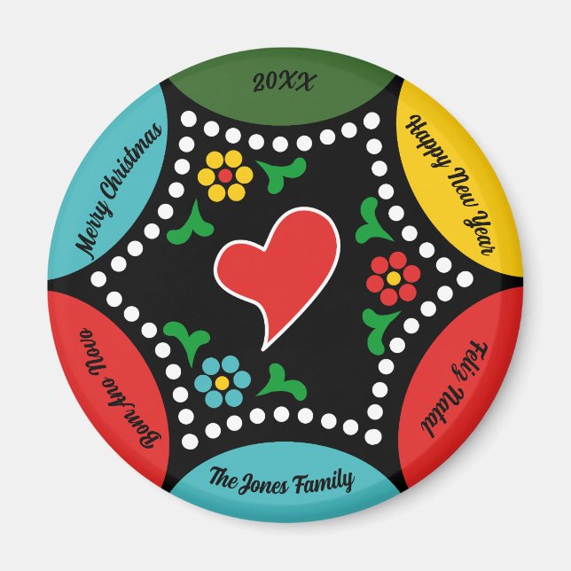 Herzliches portugiesisches Weihnachtsgeschenk - Pa Magnet (Vorne)