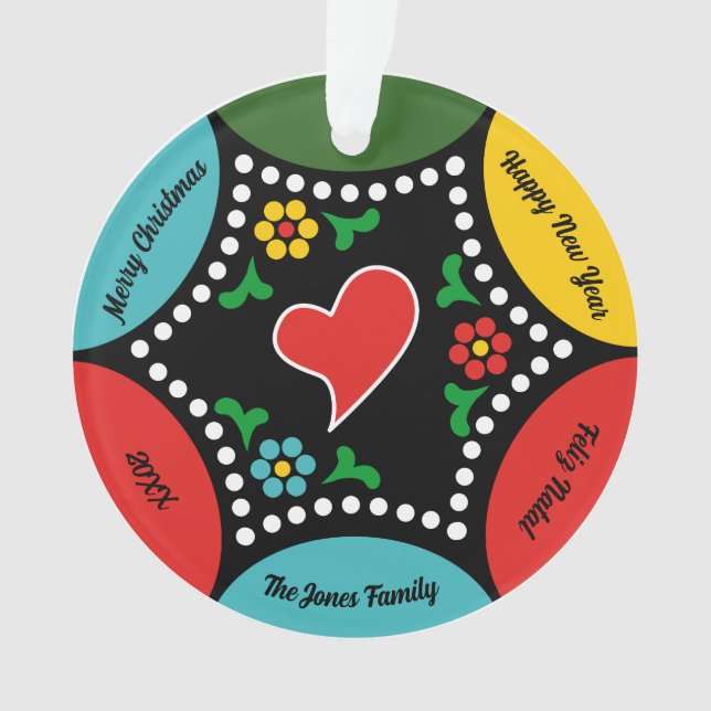 Herzliches portugiesisches Weihnachtsgeschenk - Pa Ornament (Vorderseite)