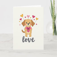 Herzliches Valentinskarten-Motiv mit Welpe
