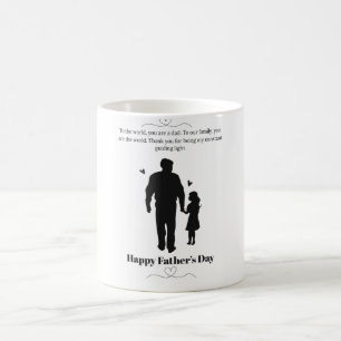 Herzliches Vatertags-Sentiment-Zitat & Silhouette Kaffeetasse