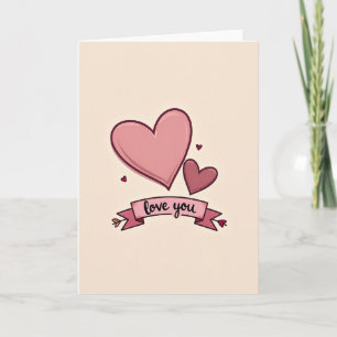 Herzliches Watercolor Love You Karte