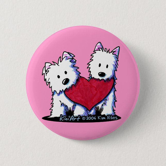 Herzliches Westies Knopf Button (Vorderseite)