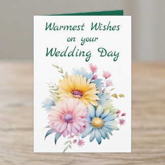 Herzlichste Grüße Hochzeitstag Blumen grün Karte