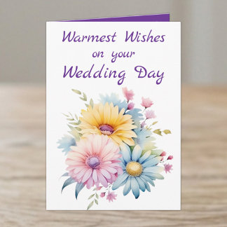 Herzlichste Grüße Hochzeitstag Blumen lila Karte